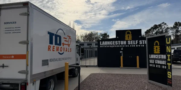 Removal truck outside Launceston Self Storage facility